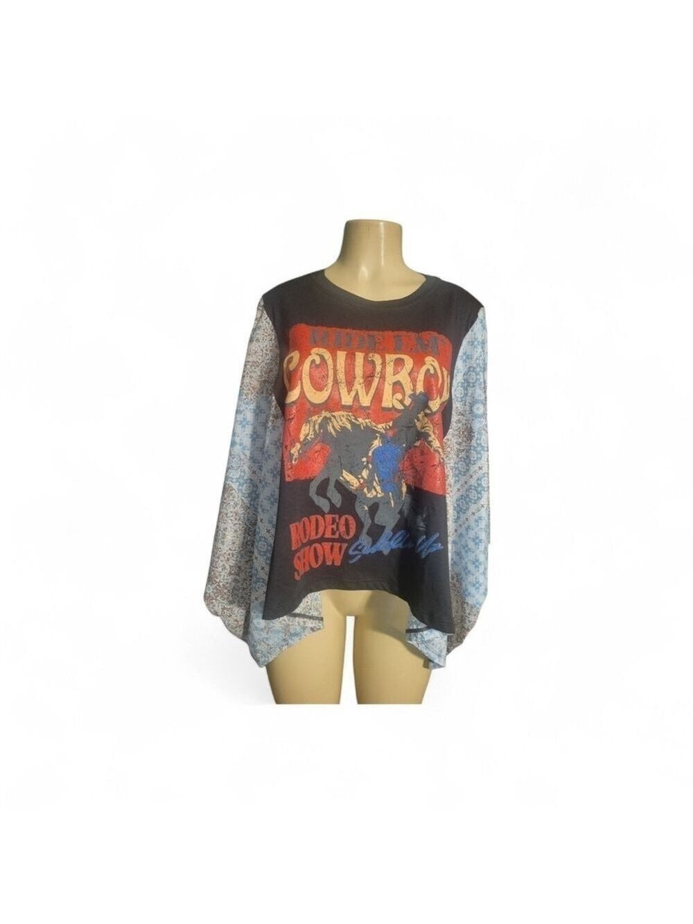 Zutter Cowboy Poncho Long Sleeve Top Medium Rodeo Western - Picture 2 of 4